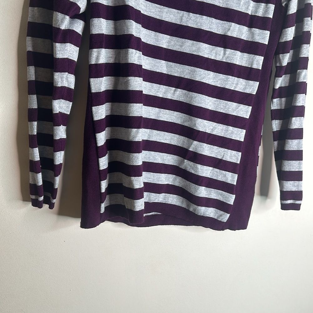 A&I Purple Grey Striped Off Shoulder Long Sleeve Top Size XL - Picture 3 of 8
